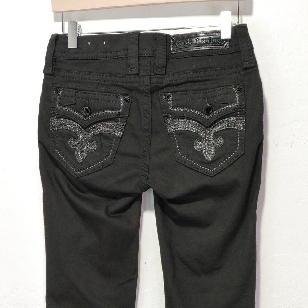 Rock Revival Beliss Mid Rise Skinny Black Excellent Condition Size 26 - Picture 1 of 12